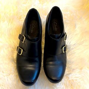 Like New Clarks buckle ankle booties